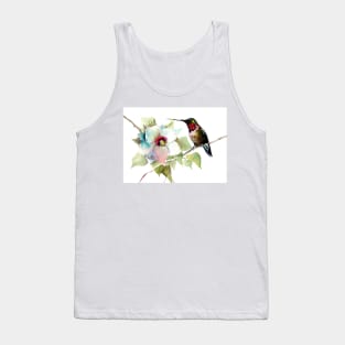 Hummignbird and Magnolia Flowers Tank Top